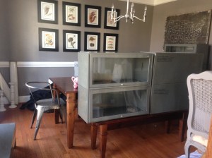 We picked up these beauties this week - 3 sets of metal barrister cabinets. Can't wait to see what Ben comes up with to do with them...